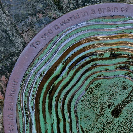 Echoes ceramic bird bath & stand product photo front L