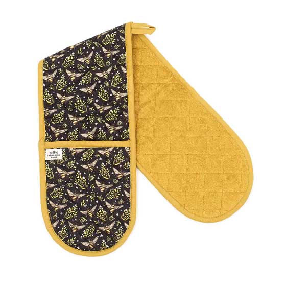 Bee organic cotton oven gloves product photo front L
