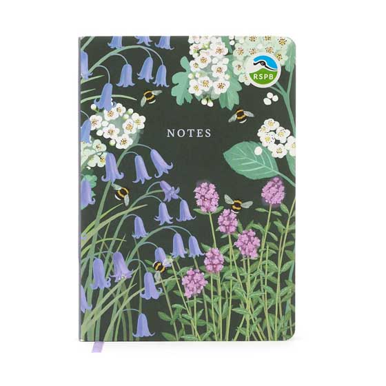 Bees & bluebells notebook product photo side L