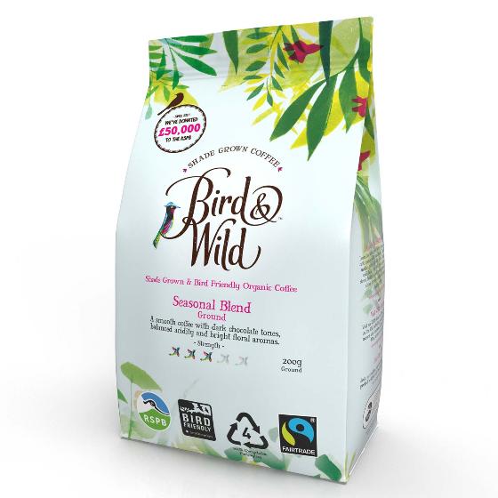 Organic medium roast coffee product photo side L