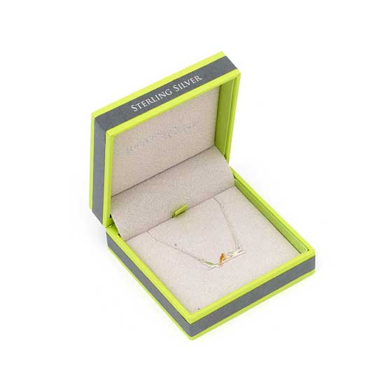 Sterling silver birds on a wire necklace by Reeves & Reeves product photo front L