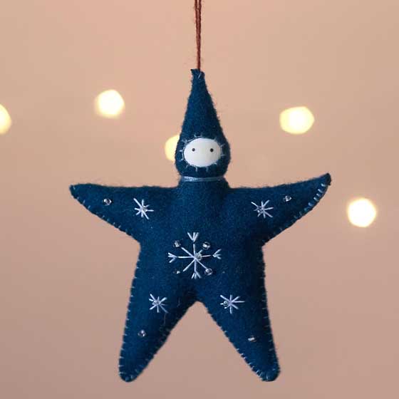 Blue star baby felt decoration product photo default L