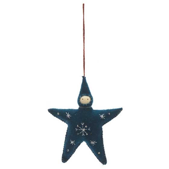 Blue star baby felt decoration product photo side L