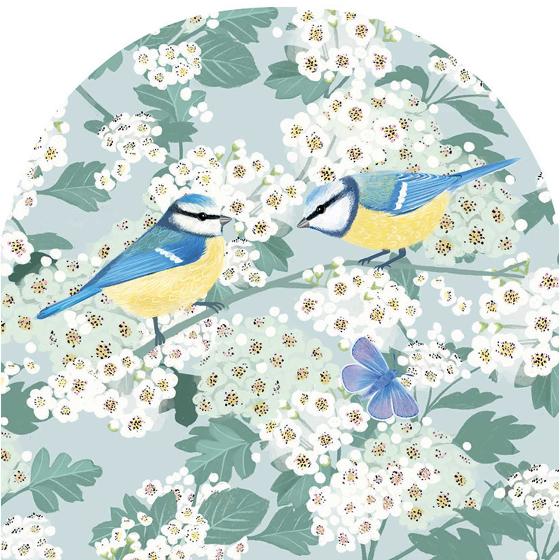 Blue Tits in blossom greeting card product photo default L