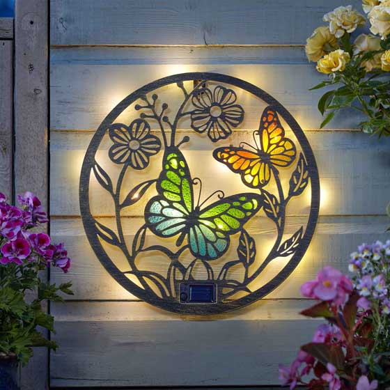 Butterfly solar light decor disc product photo side L