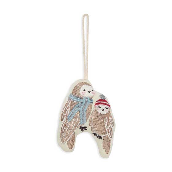 Cosy owls embroidered decoration product photo side L