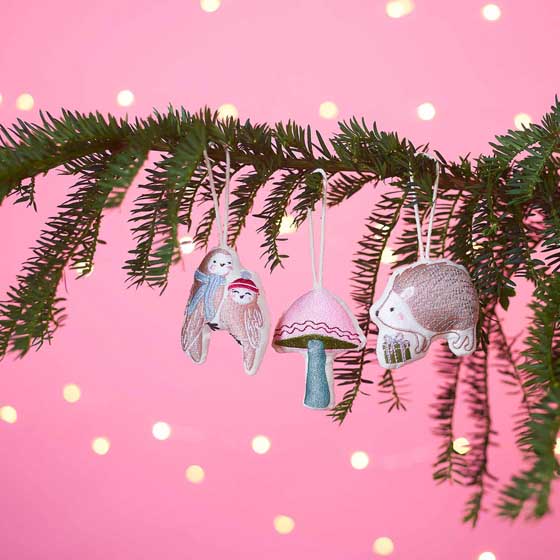 Embroidered mushroom hanging decoration product photo ai5 L