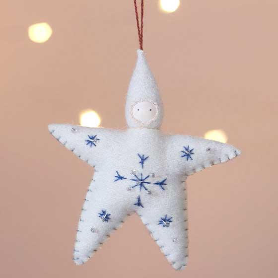 Cream star baby felt decoration product photo default L