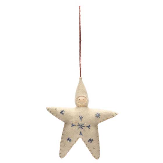 Cream star baby felt decoration product photo side L
