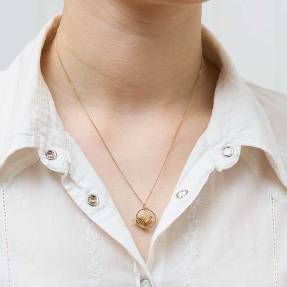 Blackbird necklace 18ct gold plated by Blackbird Jewellery product photo side L