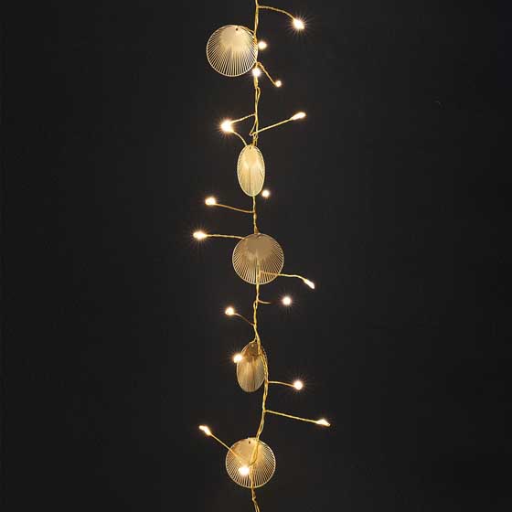 Gold palmi LED string lights product photo side L