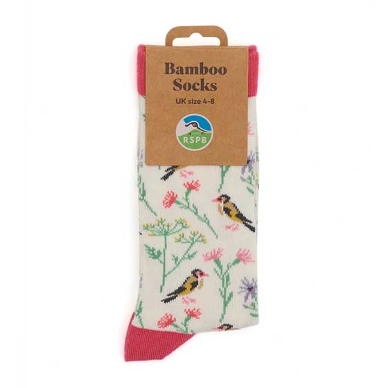 RSPB women's Goldfinch bamboo socks product photo front L
