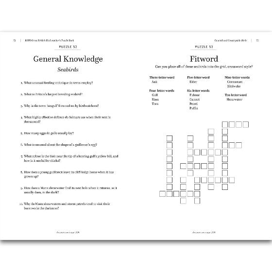 RSPB Great British birdwatcher's puzzle book product photo back L
