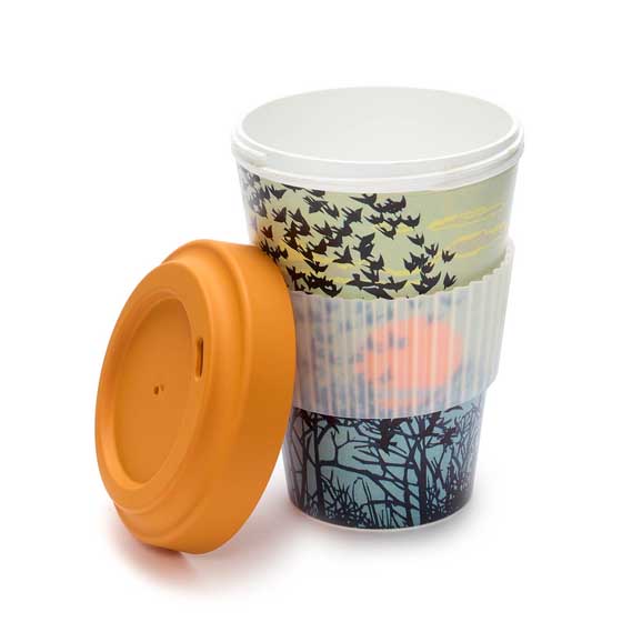 Starling murmuration reusable travel mug product photo side L