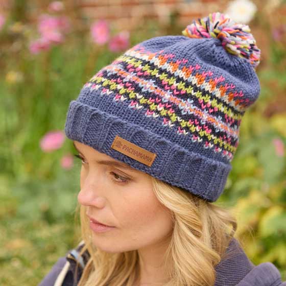 Fairisle wool bobble hat by Pachamama Knitwear product photo default L