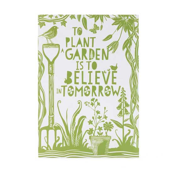 'To plant a garden' quote notebook product photo side L