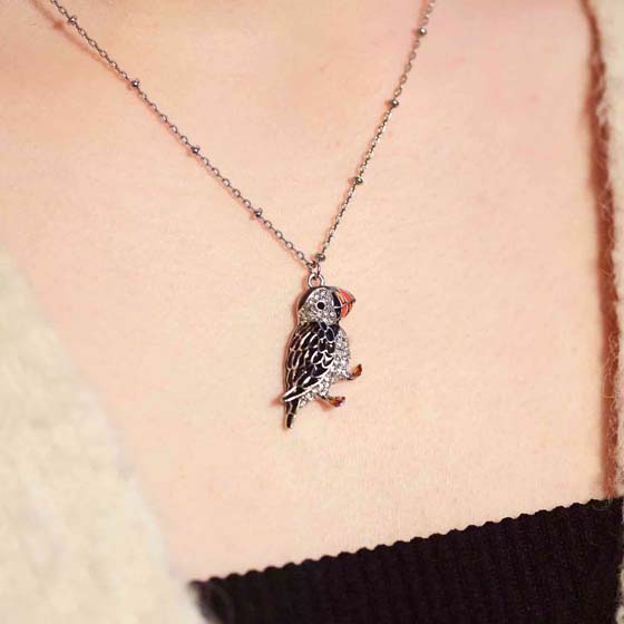 Puffin necklace by Bill Skinner product photo side L