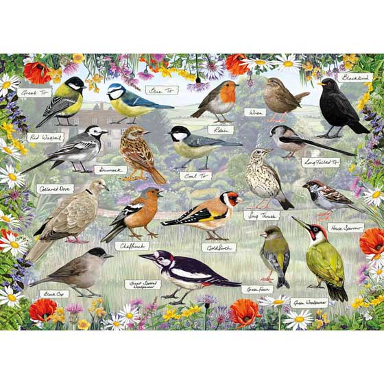 RSPB Blissful birds jigsaw puzzle, 1000-piece product photo side L