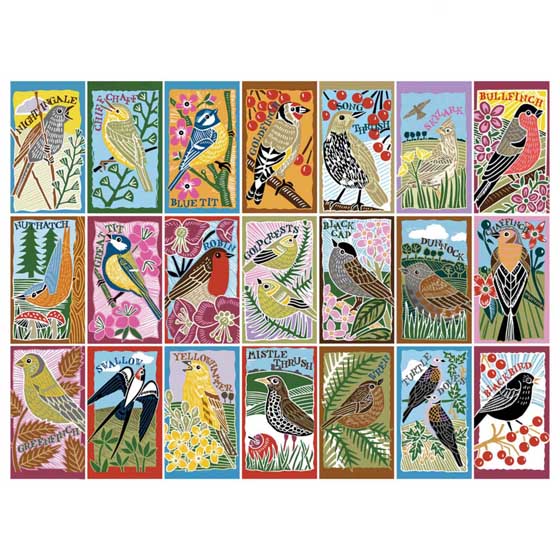 RSPB British songbirds jigsaw puzzle, 1000-piece product photo side L