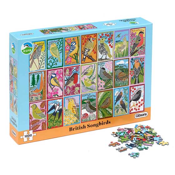 RSPB British songbirds jigsaw puzzle, 1000-piece product photo back L