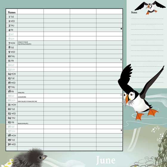 RSPB Family organiser calendar 2027 product photo side L