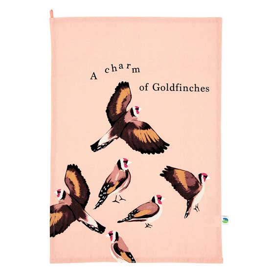 RSPB Goldfinch bird tea towel, Flock collection product photo default L