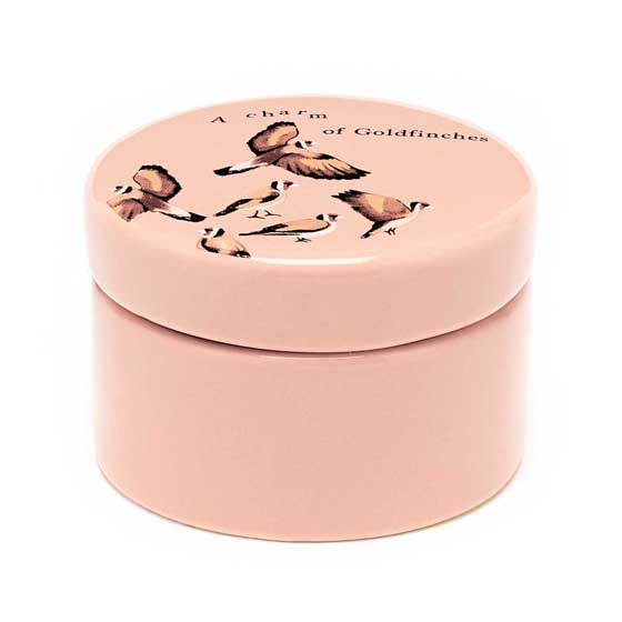 RSPB Goldfinch trinket pot, Flock collection product photo front L