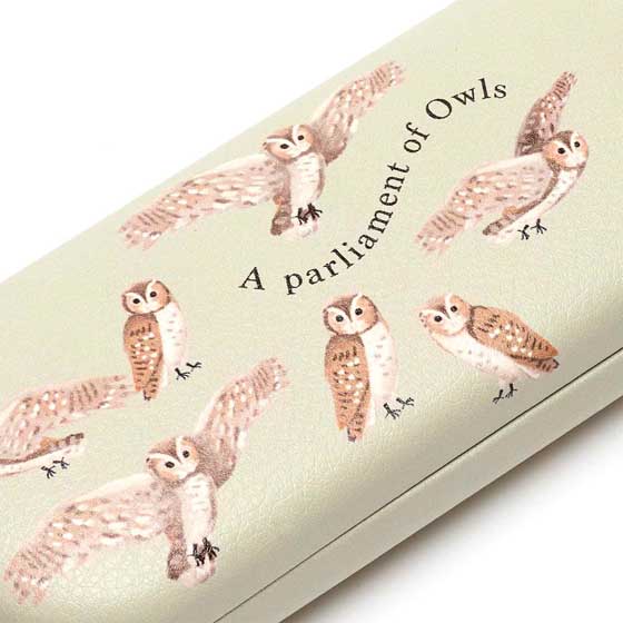 RSPB Owl glasses case, Flock collection product photo side L
