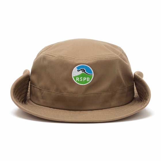 Khaki sun hat with strap, size S-M product photo side L