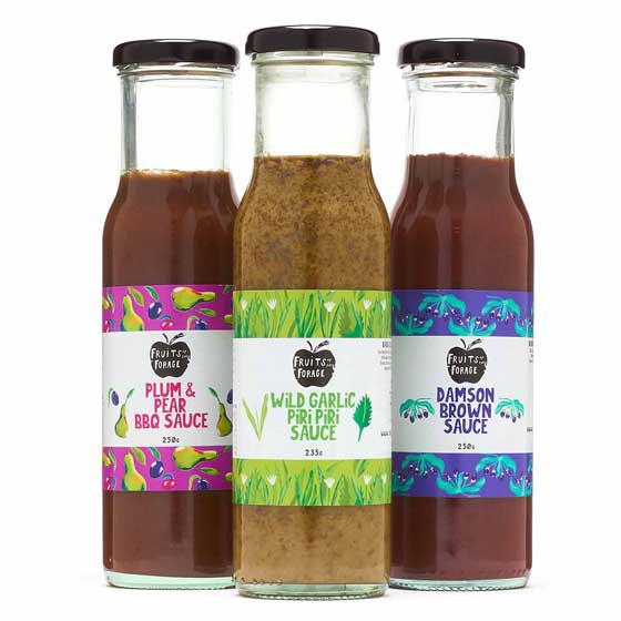 Set of three wild sauces by Fruits of the Forage product photo side L