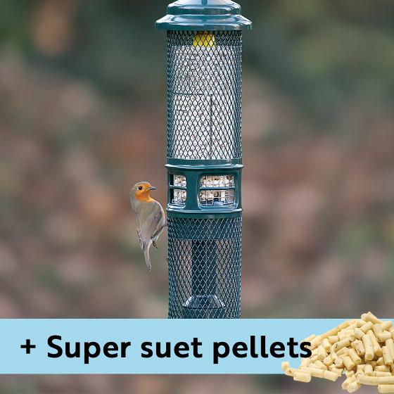Squirrel Buster suet pellet & peanut feeder with Super suet pellets product photo default L
