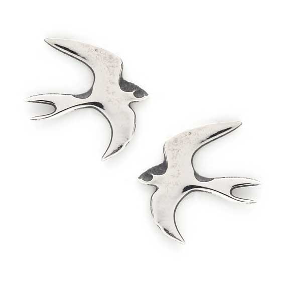 Sterling silver Swallow earrings by Blackbird Jewellery product photo default L
