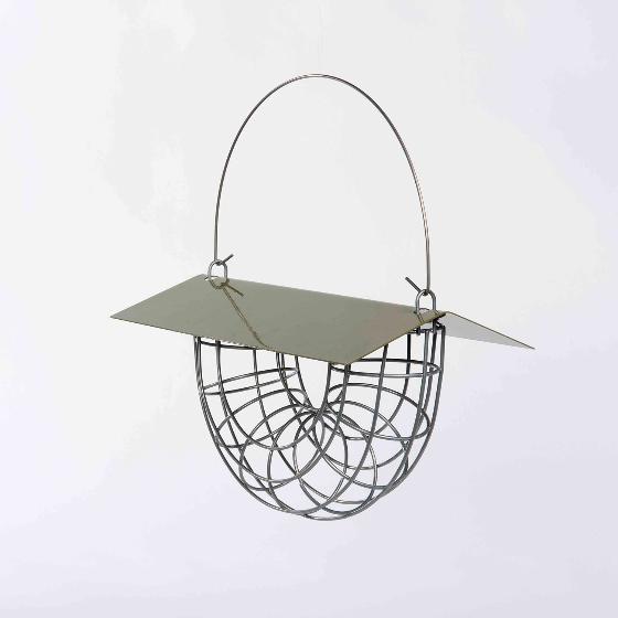 Suet ball basket feeder with roof product photo front L