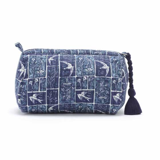Swifts meadow organic cotton makeup bag product photo back L