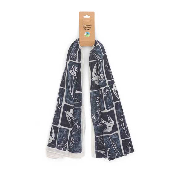 RSPB Swift meadow organic cotton lightweight scarf product photo back L