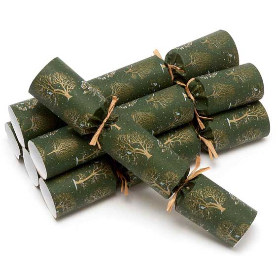 RSPB Chocolate Robins plastic-free Christmas crackers, box of six product photo front L