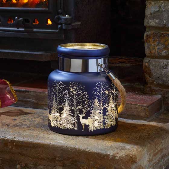 Sapphire winter wonderland candle lantern product photo default L