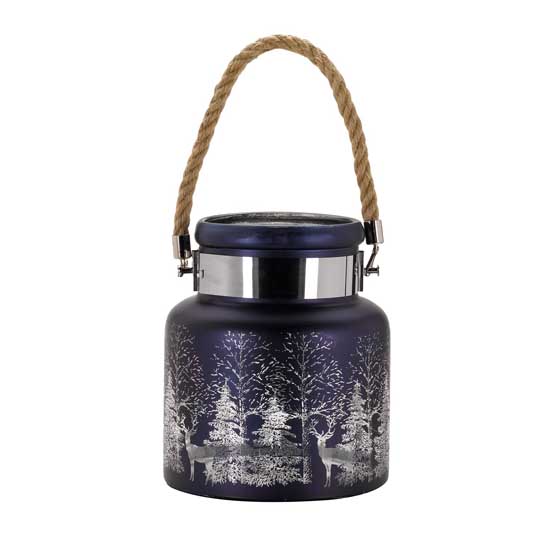 Sapphire winter wonderland candle lantern product photo side L