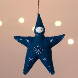 Blue star baby felt decoration product photo