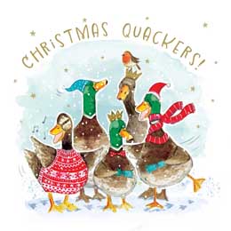 Christmas quackers Christmas cards, pack of 10 product photo