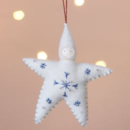 Cream star baby felt decoration product photo