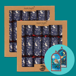 RSPB Wooden decoration Christmas crackers, two boxes of six product photo