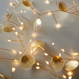 Gold palmi LED string lights product photo