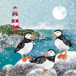 Lighthouse keepers Puffin Christmas cards, pack of 10 product photo