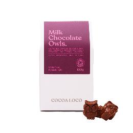 Milk chocolate owls by Cocoa Loco product photo