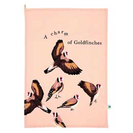 RSPB Goldfinch bird tea towel, Flock collection product photo