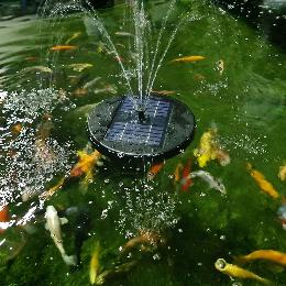 Solar-powered floating pond fountain product photo