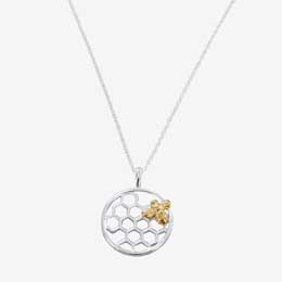 Bee on honeycomb necklace by Reeves & Reeves product photo