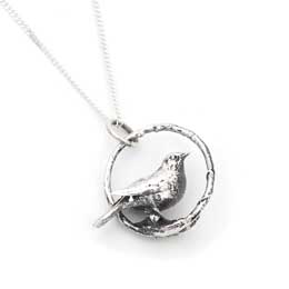 Sterling silver Blackbird necklace by Blackbird Jewellery product photo