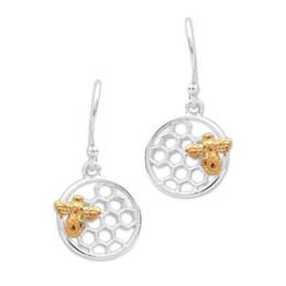 Bee on honeycomb earrings by Reeves & Reeves product photo
